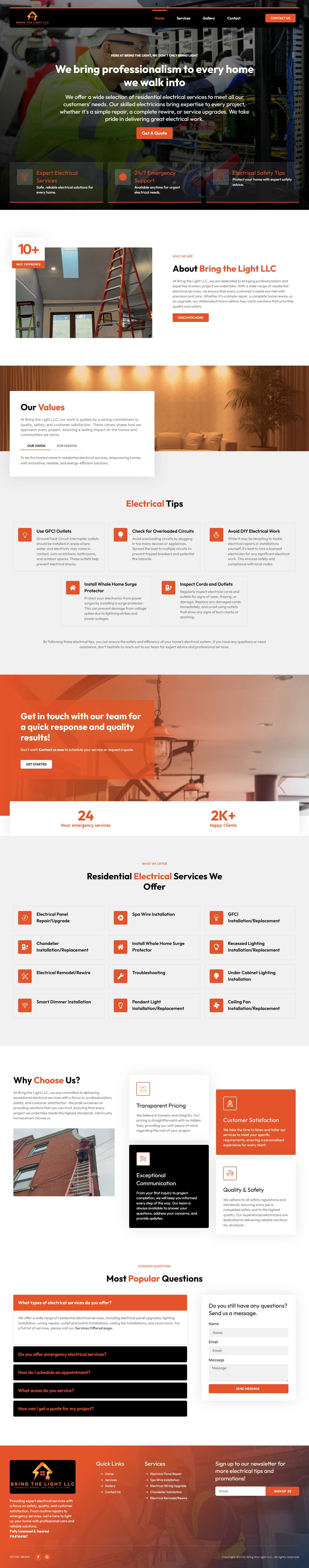 Bring The Light LLC Website